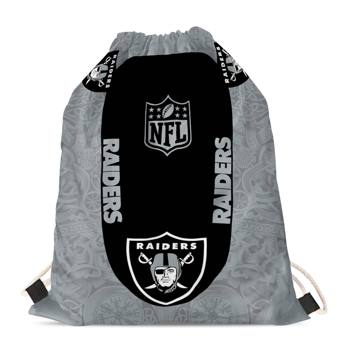 Las Vegas Raiders Drawstring Backpack sack / Gym bag 18" x 14" 001 Las Vegas Raiders Drawstring Backpack sack / Gym bag 18" x 14" 001